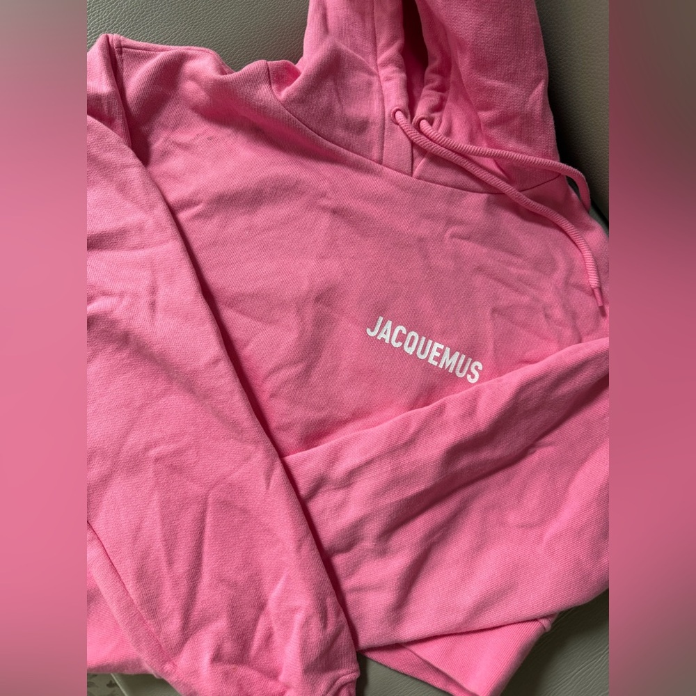 Jacquemus bubble gum pink cropped hoodie 🩷